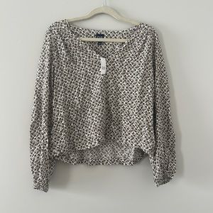 Gap floral blouse ( cream with dark brown floral pattern )